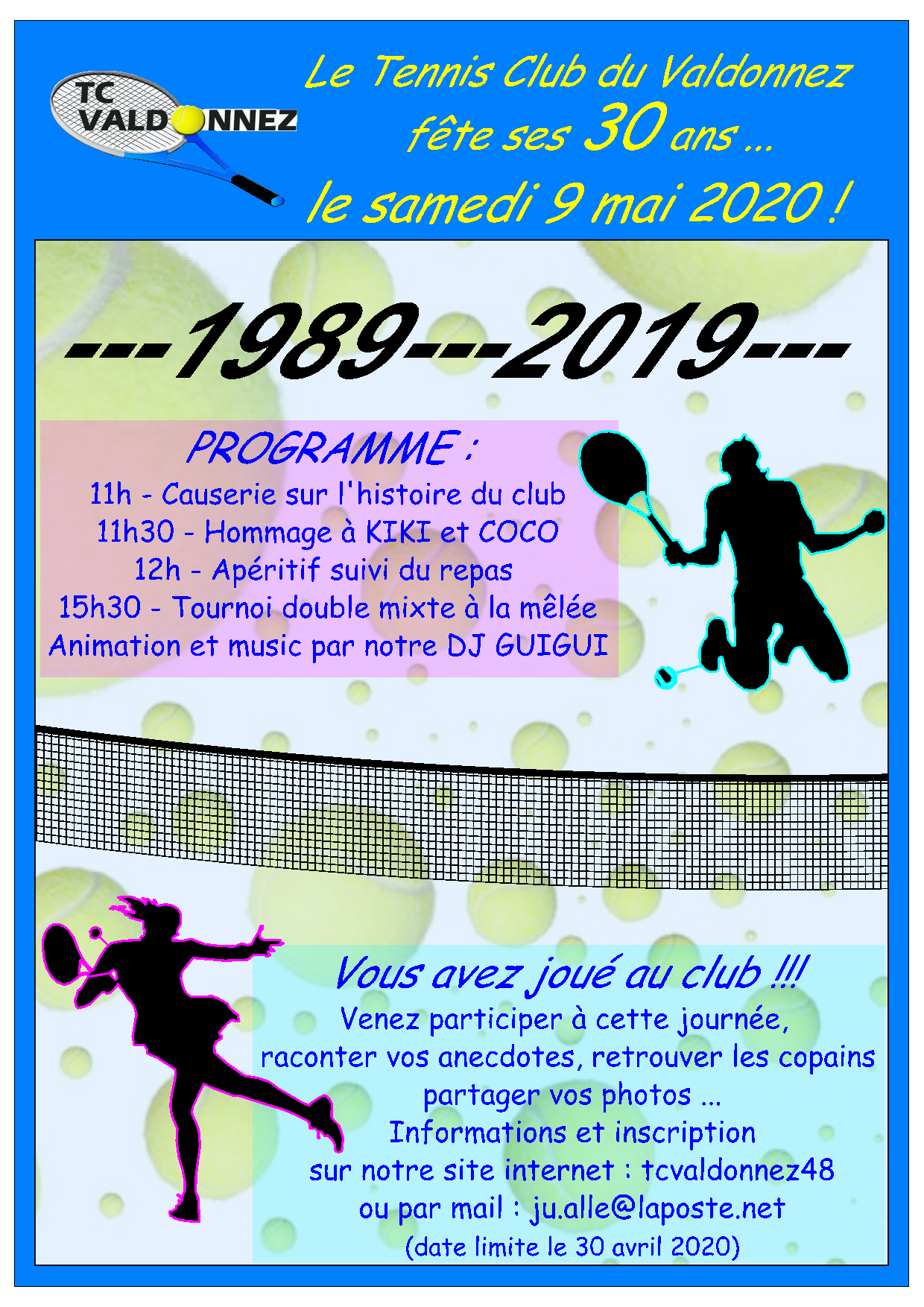 Affiche fete 30 ans 2